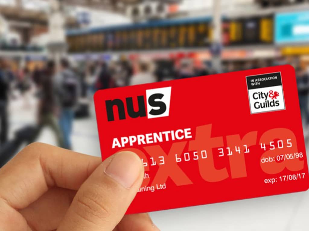 NUS Apprenticeship Extra Card being held up.
